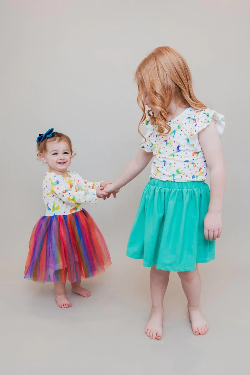 Born To unicorn long sleeve tutu dress