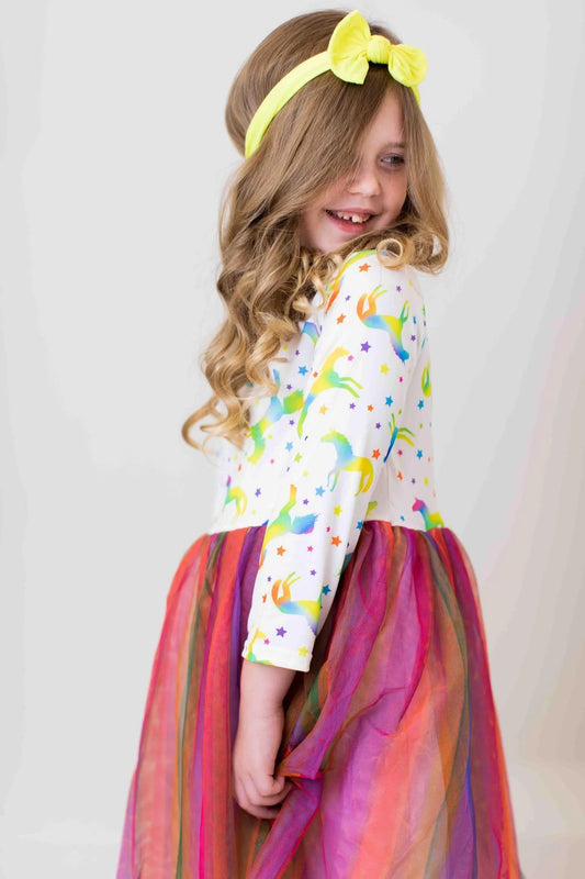 Born To unicorn long sleeve tutu dress